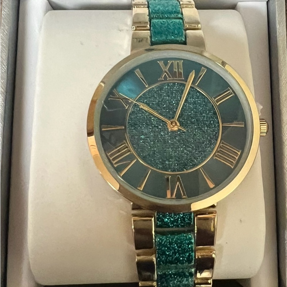 INC Blue Glitter and Brown Watch (Unisex) - Picture 2 of 10